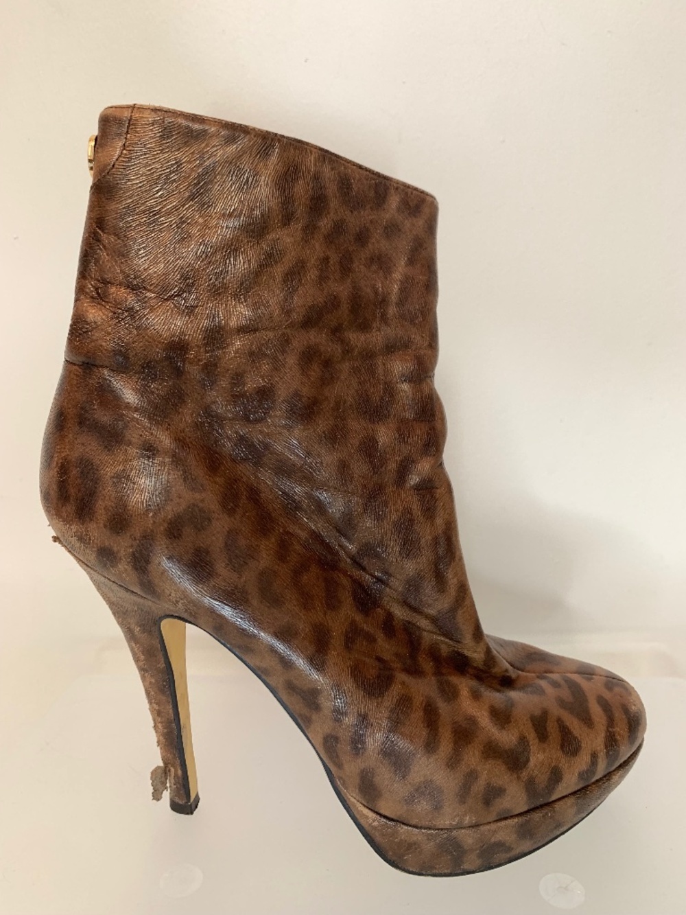 Ted Baker Pipra Leopard Multi Ankle Designer Zip Boots Shoes